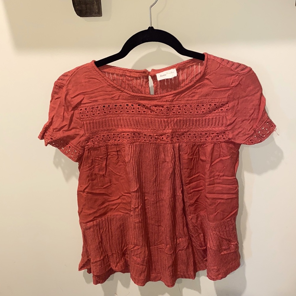 Fun summer burnt orange blouse